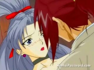 Alluring Brunette Anime Playgirl Wanking And Fucking An Immense cock