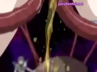 Hentai chica consigue todo agujeros machacados por tentáculos