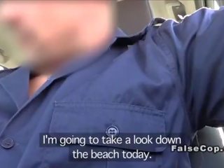 Fake cop bangs blonde on her way to the beach